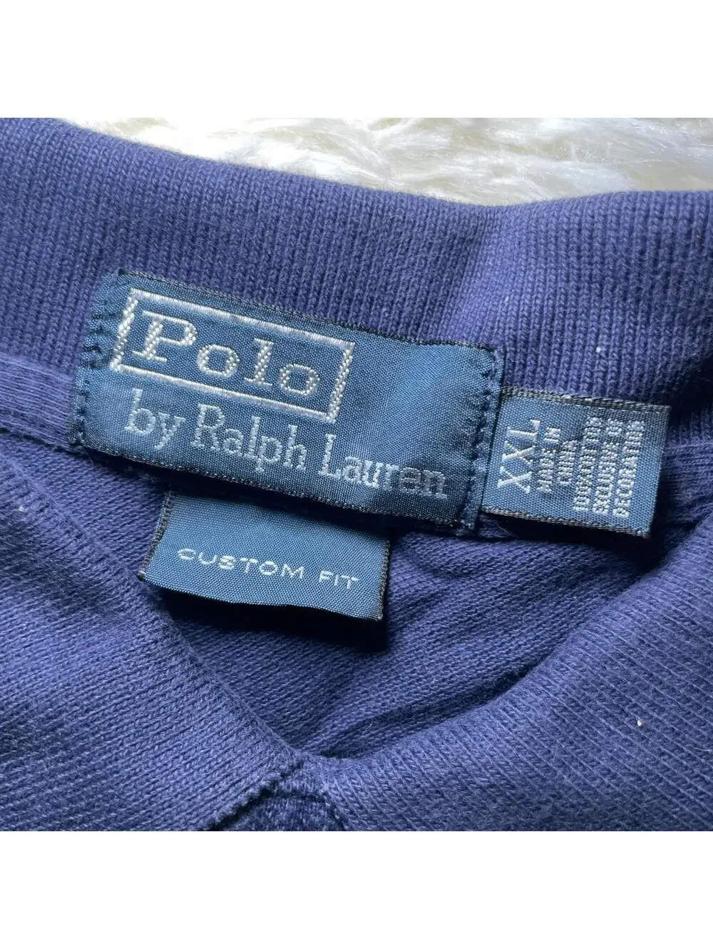 Men's POLO Ralph Lauren Men’s Solid Blue Custom Fit Polo Shirt Size XXL Golf SLD